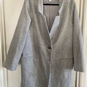 Old Navy Gray Blazers Tailored Wool-Blend